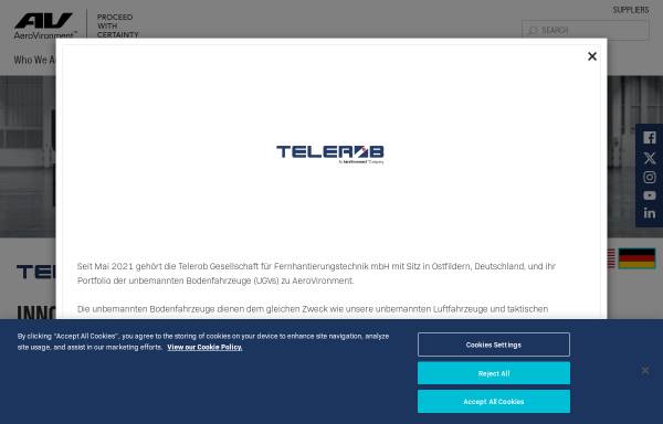 Vorschau von www.telerob.com, Telerob - Gesellschaft für Fernhantierungstechnik mbH