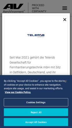 Vorschau der mobilen Webseite www.telerob.com, Telerob - Gesellschaft für Fernhantierungstechnik mbH