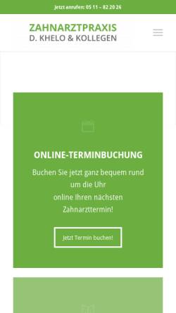 Vorschau der mobilen Webseite www.zahnarzt-laatzen.de, Praxis Dr. med. dent. R. Ahlers & Collegen