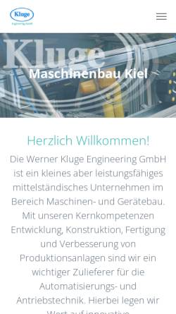 Vorschau der mobilen Webseite werner-kluge.de, Werner Kluge Engineering GmbH