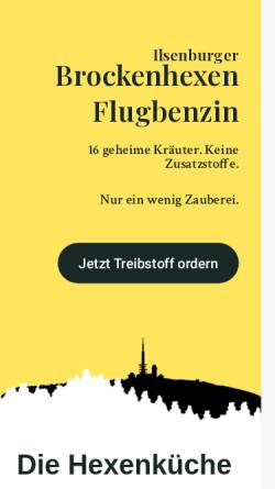 Vorschau der mobilen Webseite brockenhexen-flugbenzin.de, Ilsenburger Brockenhexen Flugbenzin
