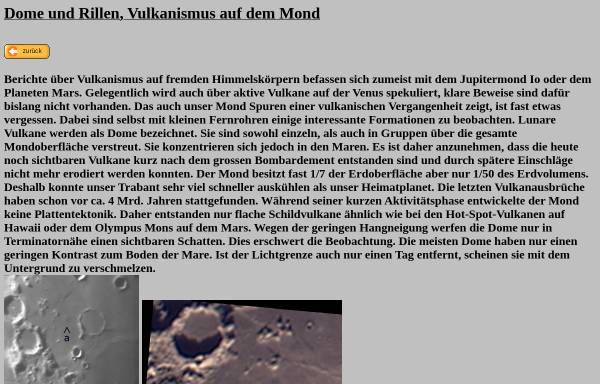 Vorschau von www.astrode.de, Dome und Rillen, Vulkanismus auf dem Mond