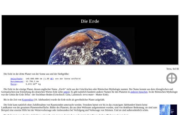 Vorschau von www.neunplaneten.de, Planet Erde