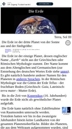 Vorschau der mobilen Webseite www.neunplaneten.de, Planet Erde