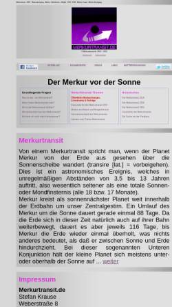 Vorschau der mobilen Webseite www.merkurtransit.de, Planet Merkur