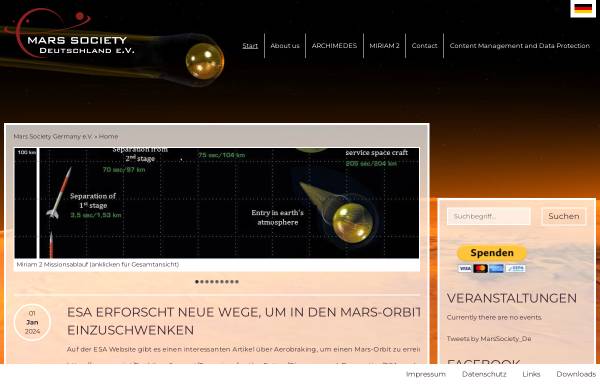 Vorschau von www.marssociety.de, Mars Society Deutschland e.V.