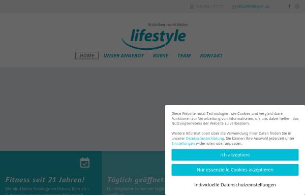 Vorschau von www.lifestyle1.at, Lifestyle - Fitness- und Wellnessclub