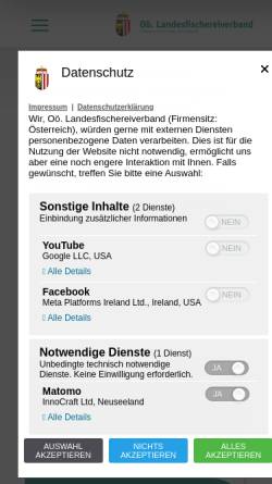 Vorschau der mobilen Webseite www.lfvooe.at, Angeln in Oberösterreich