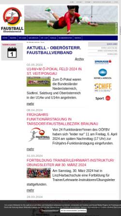 Vorschau der mobilen Webseite www.ooefbv.at, Faustballverband Oberösterreich