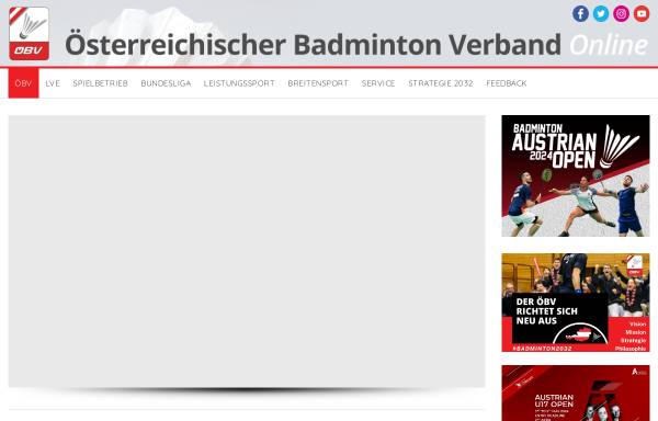 Vorschau von www.badminton.at, Österreichischer Badminton Verband