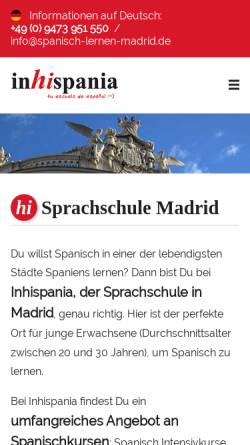 Vorschau der mobilen Webseite www.spanischkurse-madrid.de, Instituto Hernán Cortés