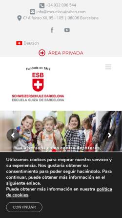 Vorschau der mobilen Webseite www.escuelasuizabcn.es, Schweizerschule Barcelona