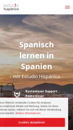 Vorschau der mobilen Webseite www.sprachkurse-spanien.de, Estudio Hispánico, Central Reservations Office