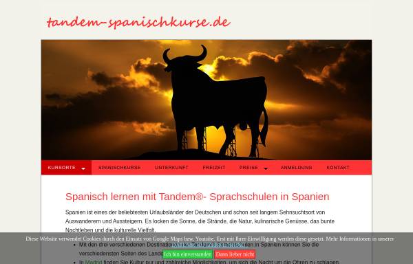 Vorschau von www.tandem-spanischkurse.de, Tandem - Sprachreiseveranstalter