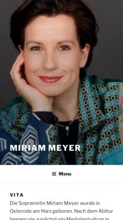 Vorschau der mobilen Webseite www.miriam-meyer.de, Meyer, Miriam