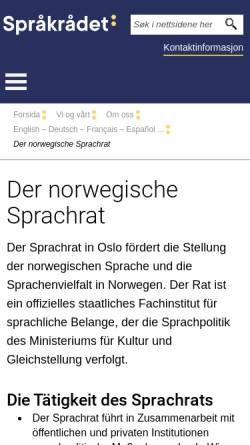 Vorschau der mobilen Webseite www.sprakradet.no, Språkrådet