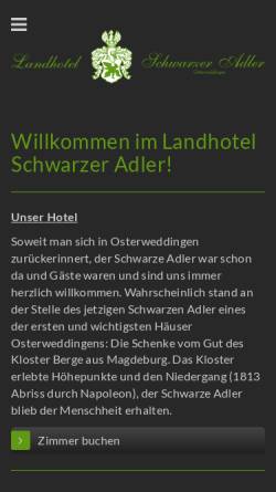 Vorschau der mobilen Webseite www.hotel-osterweddingen.de, Landhotel Schwarzer Adler