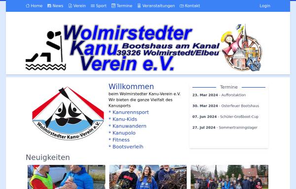 Vorschau von www.wolmirstedter-kanu-verein.de, Wolmirstedter Kanu-Verein e.V.