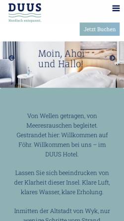 Vorschau der mobilen Webseite www.duus-hotel.de, Duus Hotel