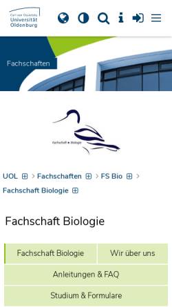 Vorschau der mobilen Webseite www.uni-oldenburg.de, Carl von Ossietzky Universität Oldenburg