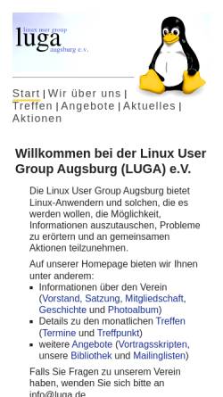 Vorschau der mobilen Webseite www.luga.de, Augsburg - LUGA