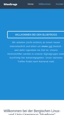Vorschau der mobilen Webseite www.bluefrogs.de, Bergisch Gladbach - bluefrogs