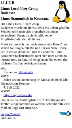 Vorschau der mobilen Webseite llugb.amsee.de, Bodensee - LLUGB