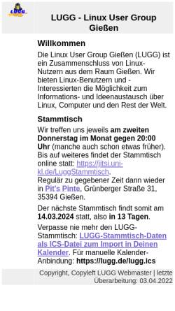 Vorschau der mobilen Webseite www.lugg.de, Gießen - LUGG