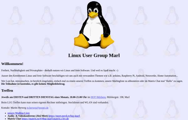 Vorschau von www.lug-marl.de, Marl - Linux User Group Marl
