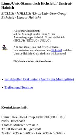 Vorschau der mobilen Webseite linux.eichsfeld.net, Mühlhausen - Linux/Unix-Stammtisch Eichsfeld