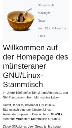 Vorschau der mobilen Webseite mueslihq.de, Münster Linux-Stammtisch - MueSLi