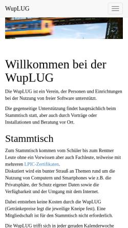 Vorschau der mobilen Webseite www.wuplug.org, Wuppertal - WupLUG