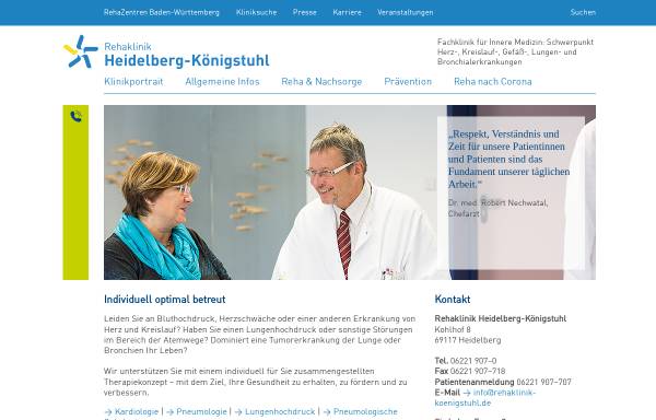 Vorschau von www.rehaklinik-koenigstuhl.de, Rehabilitationsklinik Heidelberg-Königstuhl