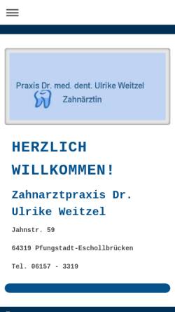 Vorschau der mobilen Webseite www.meine-zahnaerztin-online.de, Zahnarztpraxis Dr. Ulrike Weitzel