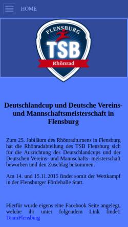 Vorschau der mobilen Webseite www.rhoenrad-flensburg.de, TSB Flensburg Rhönradturnen