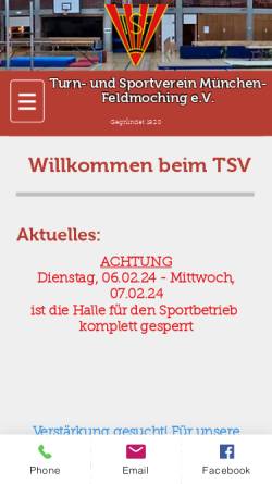 Vorschau der mobilen Webseite www.tsv-feldmoching.de, TSV-Feldmoching