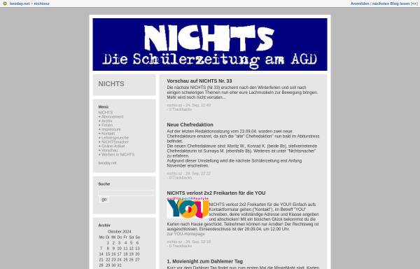 Vorschau von nichtssz.twoday.net, Nichts