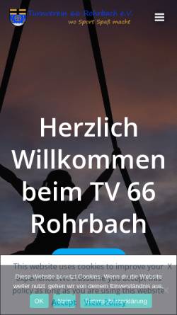 Vorschau der mobilen Webseite www.tv66rohrbach.de, Turnverein 66 Rohrbach e. V.