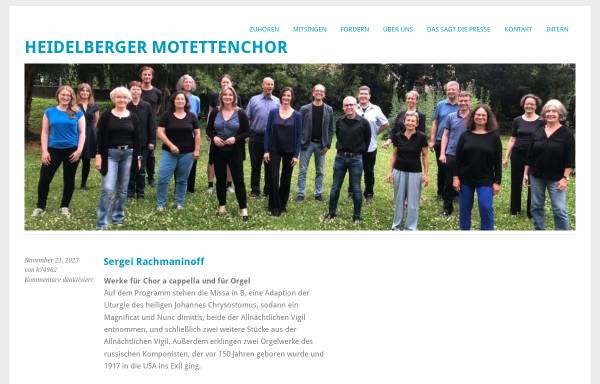 Vorschau von www.heidelberger-motettenchor.de, Heidelberger Motettenchor e.V.