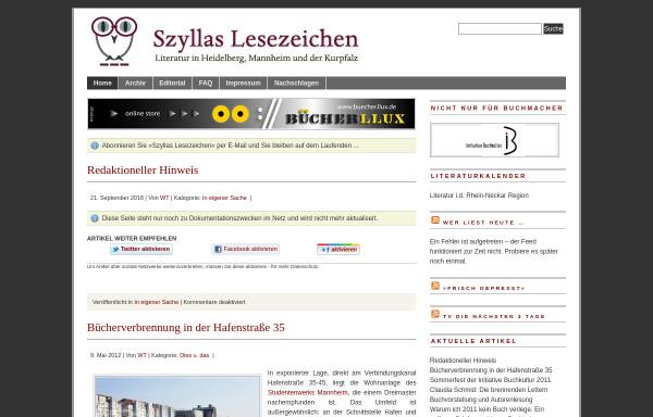Vorschau von lesezeichen.szylla.net, Szyllas Lesezeichen