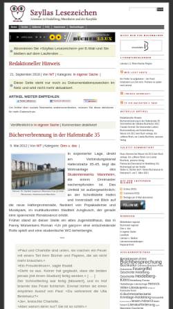 Vorschau der mobilen Webseite lesezeichen.szylla.net, Szyllas Lesezeichen