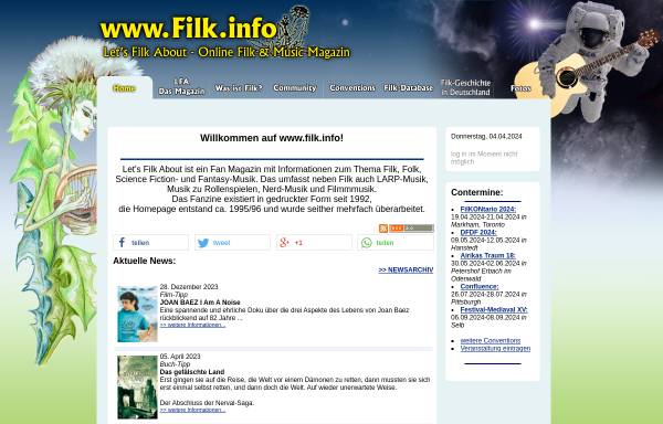 Vorschau von www.filk.info, Let's Filk About