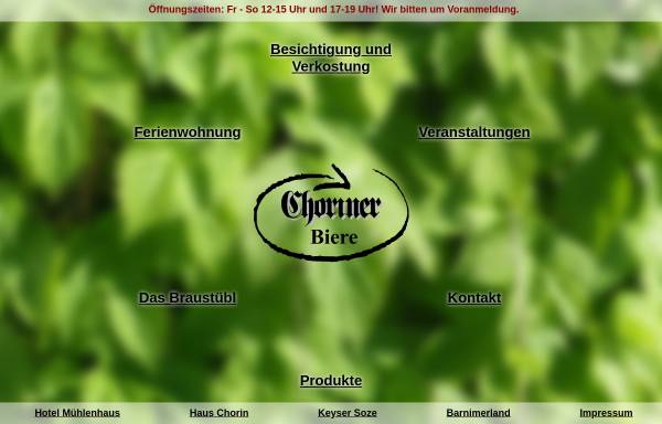 Vorschau von www.choriner.de, Uckermärker Brauerei GmbH