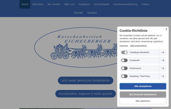 Vorschau von www.kutschen-eichelberger.ch, Kutschenbetrieb Eichelberger