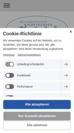 Vorschau der mobilen Webseite www.kutschen-eichelberger.ch, Kutschenbetrieb Eichelberger