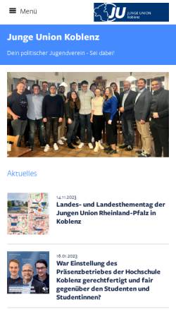 Vorschau der mobilen Webseite www.ju-koblenz.de, Junge Union Koblenz