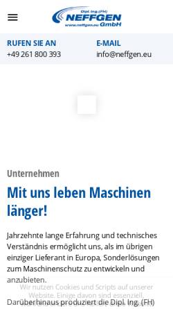 Vorschau der mobilen Webseite www.neffgen.eu, Dipl. Ing. (FH) Neffgen GmbH