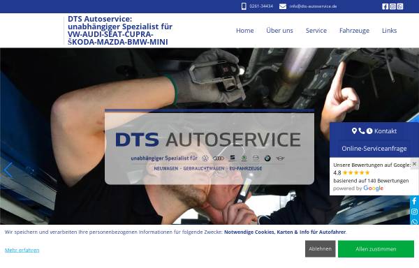 Vorschau von www.dts-autoservice.de, DTS-Autoservice Dietrich und Dietrich GbR