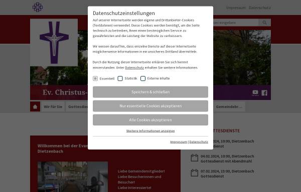 Vorschau von www.evckg-dietzenbach.de, Evangelische Christuskirchengemeinde
