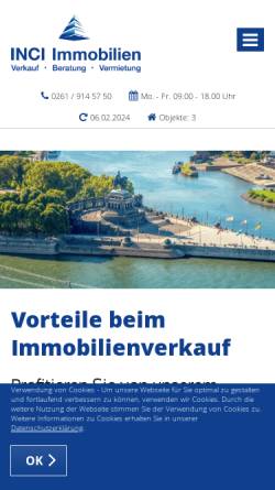 Vorschau der mobilen Webseite www.inci-immo.de, INCI Immobilien